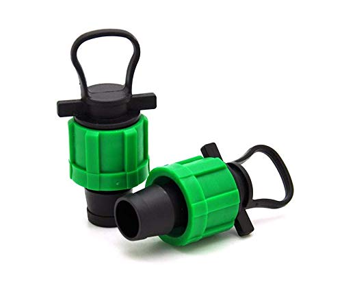(50-PACK) Drip Irrigation Tubing End Cap Plug - 1/2" Universal Perma Connector Barbed Locking Fitting - Fits All Brands 16-17mm Drip Tape & Tubing (50, End Cap)