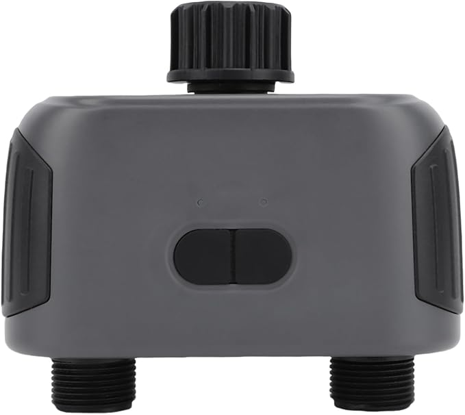 Bluetooth Irrigation Timer, 2 Outlets Smart Water Valve Controller, Adjustable Watering Program Timer with Weather Delay, Ideal for Drip & Sprinkler Irrigation Systems