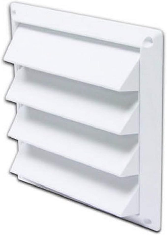 Lambro 604W 4-In. White Plastic Air Intake Louver Vent