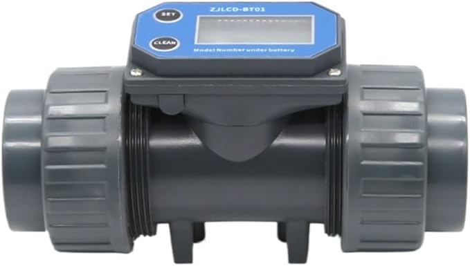 1-1/2inch Electronic LCD Digital Display Flowmeter NPN Turbine Flow Meter PVC Pipe Liquid Water For Farm/Garden Irrigation