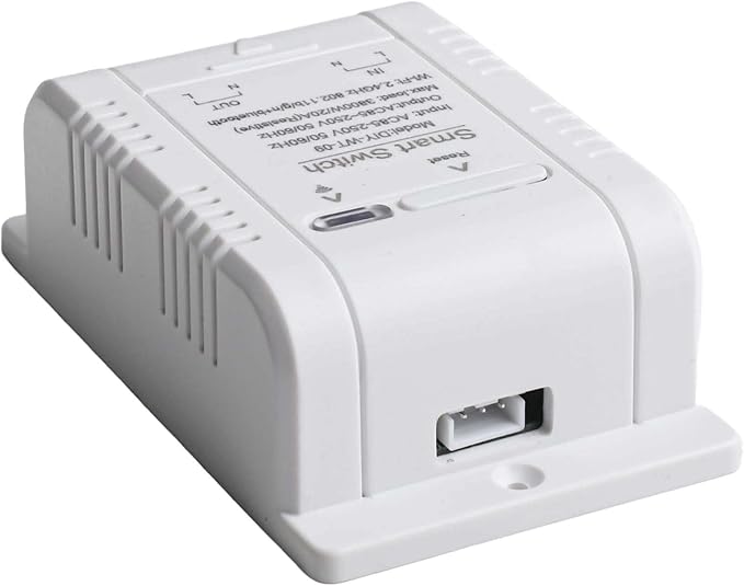 Temperature and Humidity Smart Switch for eWeLink - 20A Load Capacity (3800W), ABS Housing, -20°C to 80°C Operating Range, Scheduling & Data Logging (A)