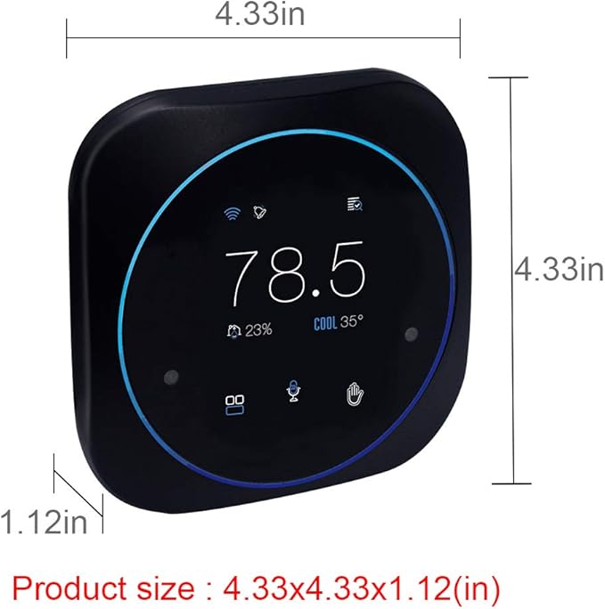 Alpha Smart Thermostat with Voice Control, Connected Control Smart Phone Wi-Fi Thermostat, Touchscreen Color Display, DIY, Built-in Alexa. T18UTW-7-WIFI.