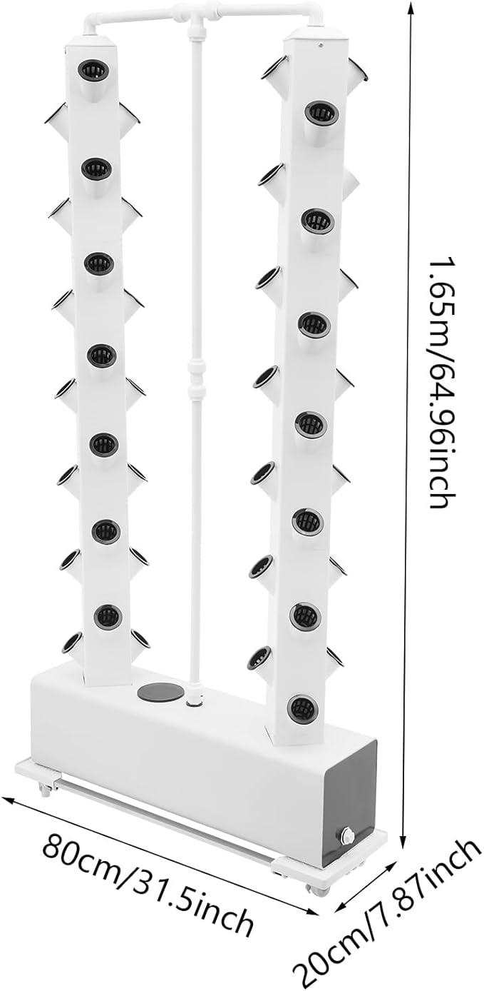 Hydroponic Growing System Kit, 56-Plant Hydroponic Outdoor Indoor Vertical Garden Smart Garden Kit,30-Liter Large Water Tank,Can Grow Flowers, Vegetables, Potatoes and Strawberries