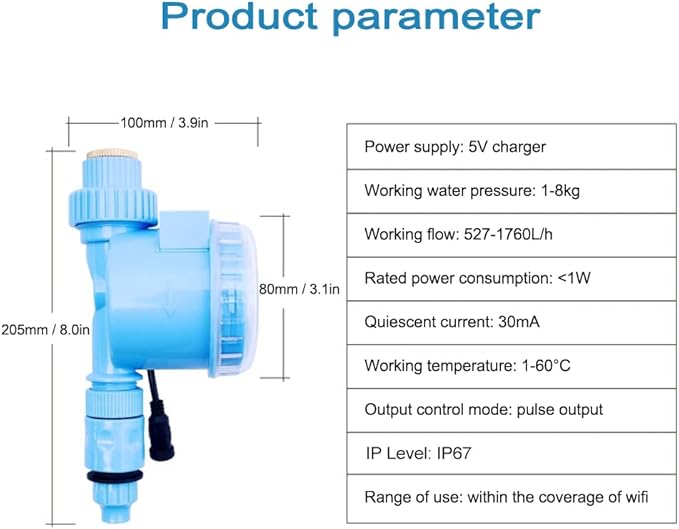 Automatic Irrigation Controller and Sprinkler Timer with WiFi Connection and Mobile App Remote Control for Garden Lawns Patio and - Includes Stainless Steel Water Inlet Filter