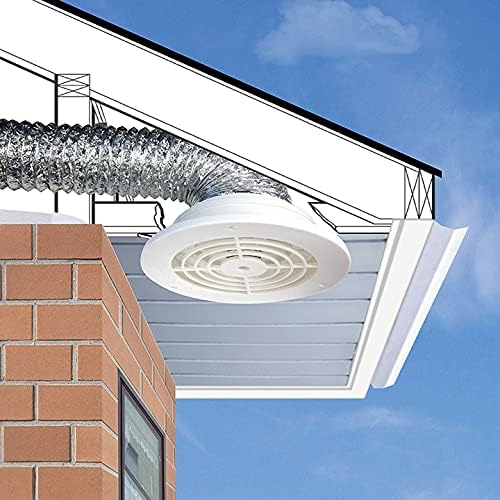 Dundas Jafine SEVZW Soffit Exhaust Vents Fits 4-Inch, 5-Inch and 6-Inch Duct , White