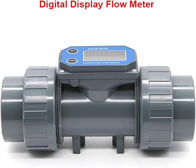 1-1/2inch Electronic LCD Digital Display Flowmeter NPN Turbine Flow Meter PVC Pipe Liquid Water For Farm/Garden Irrigation