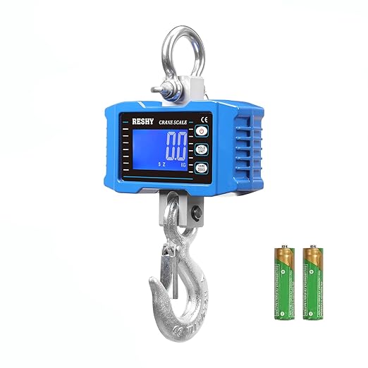 RESHY Digital Crane Scale 2200lb/1000Kg Digital Hanging Scale Industrial Heavy Duty Crane Scale for Farm,Deer,Livestock,Factory,Construction,Hunting CE Certified