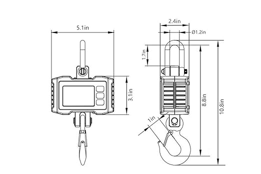 Klau Hanging Scale 500 kg 1000 lb Digital Crane Scale Heavy Duty Industrial Smart Weighing Tool Hoist Orange for Farm Factory