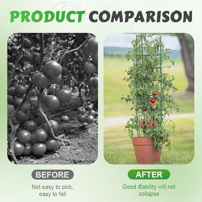 Adjustable Modular Plant Support Frame, 2026 New Garden Raised Bed Planter Heavy Duty Steel Tomato Trellis Kit, Upgrade Plant Support Tower Stakes Provides Support for Climbing Plants (3, Green)