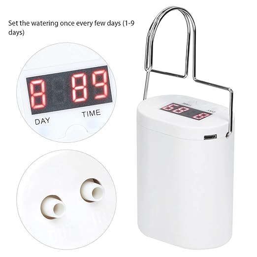 Intelligent Charging Potted Plant Timing Watering Kit, Automatic Drip Irrigation System, Smart Watering Controller with Adjustable Timer for Indoor Outdoor Plants, Includes