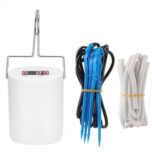 Intelligent Charging Potted Plant Timing Watering Kit, Automatic Drip Irrigation System, Smart Watering Controller with Adjustable Timer for Indoor Outdoor Plants, Includes