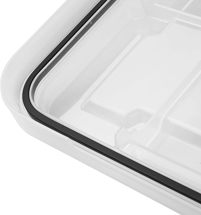 Waterproof Dustproof 20 Gal Gasket Tote, IP68-Rated Plastic Storage Bin with Clear Lid, for Basement, Garage, and Attic
