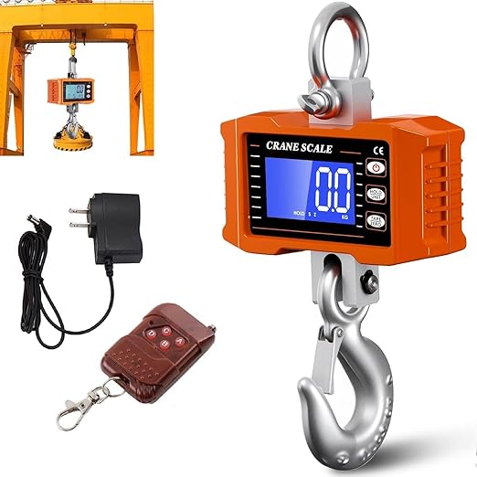 Tiandirenhe New Digital Crane Scale 2200lb/1000Kg Dual Power Options Hanging Scale Industrial Heavy Duty Crane Scale LCD Backlight for Farm,Deer,Livestock,Factory,Construction,Hunting CE Certified