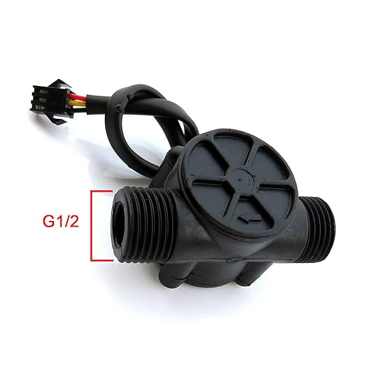 1/2" Water Flow Sensor Food-Grade Switch Hall Effect Flowmeter Fluid Meter Counter 1-30L/min (Pack of 2）