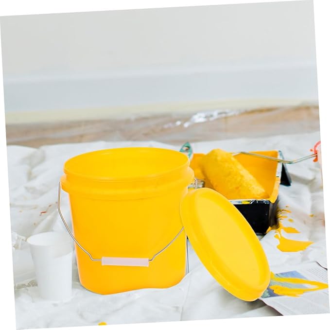 Heavy Duty Plastic Bucket with Lid Portable Water Pail with Handle Leakproof for Household Use Versatile Storage for Food Liquids Stackable Design