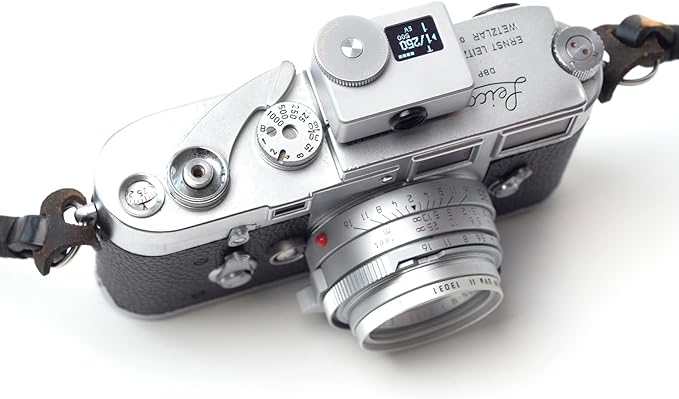 OLED Light Meter, Meter S Brass Version, New Screen Design, Real-time Metering and One-Button Metering for Vintage Cameras (Chrome)