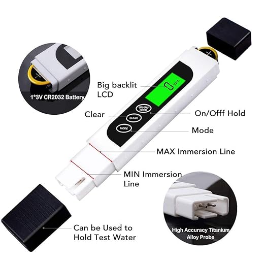 Digital TDS Meter, Hofun 3 in 1 TDS, EC & Temperature Meter, Accurate & Reliable PPM Meter, Water Testing kits for Drinking Water Quality, Tap, Well, Swimming Pool, Aquarium, RO/DI System, Hydroponics