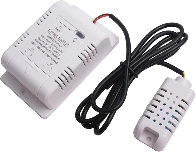 Temperature and Humidity Smart Switch for eWeLink - 20A Load Capacity (3800W), ABS Housing, -20°C to 80°C Operating Range, Scheduling & Data Logging (C)