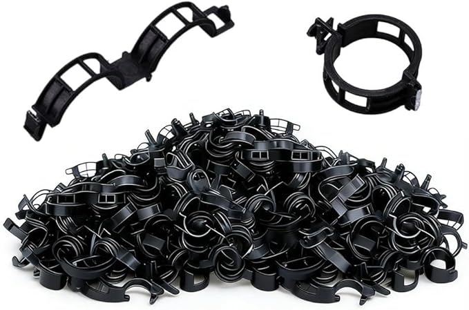 Plant Support Clips, 2026 Upgraded Tomato Plant Clips for Climbing Plants, Reusable Plastic Garden Clip for Grape Cucumber Stems Outdoor Vine Fixing Clip Gardening Supplies (100, Black)
