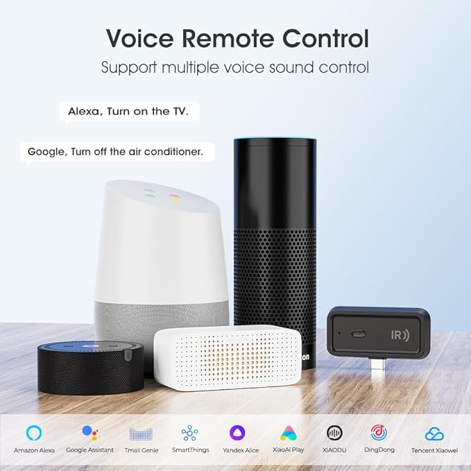 WiFi+IR Mini Smart Home Universal Remote Controller, Compatible with Alexa; USB C Port for IR Appliances,for TV, Fan, DVD, Air Conditioner STB etc.