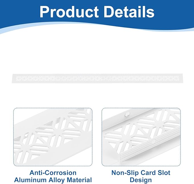 uxcell 2Pcs Aluminum Alloy Air Vents, 800 x 50mm / 31.5 x 2" Rectangle Louvered Ventilation Grille Cover with Mounting Screws for Door Cabinet Wardrobe, White
