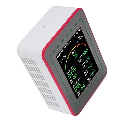 Air Quality Tester 15 in 1 Design 2.8 Inch HD Display CO2 TVOC HCHO PM2.5 Temperature Humidity Timer WiFi Air Quality Detector (Type 2)