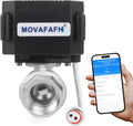 1" WiFi Smart Water Shutoff Valve - 5V DC Remote Control Timer, Stainless Steel, Mobile App Operation