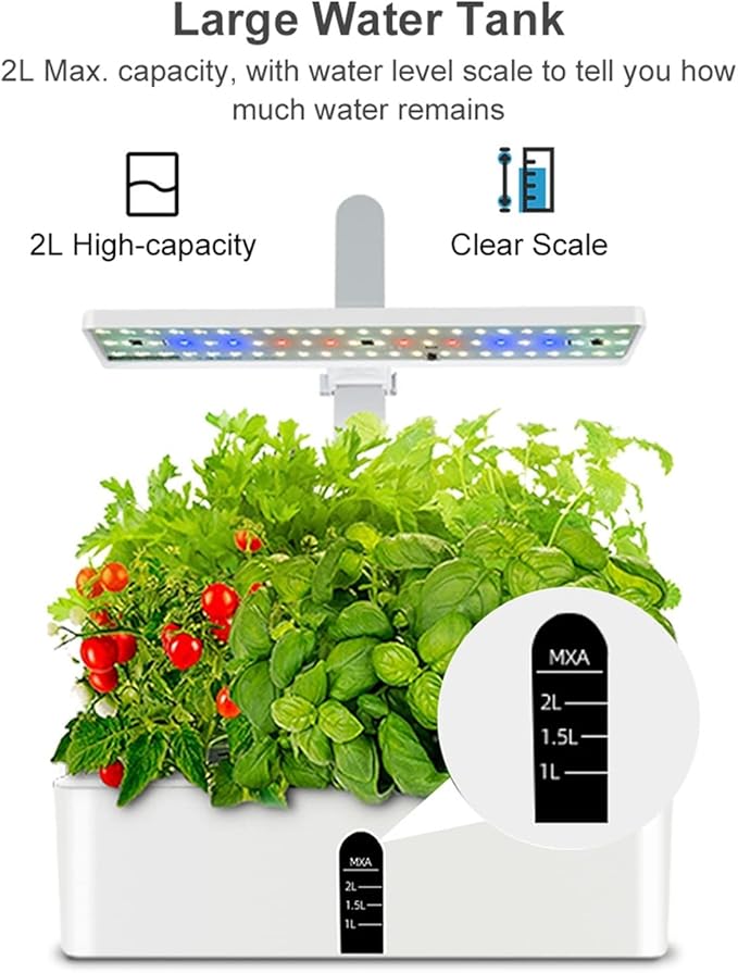 Hydroponic Equipment Garden Hydroponics Growing System Indoor Herb Garden Kit Automatic Timing LED Grow Lights Smart Water Pump for Home Flower Pots Indoor Garden