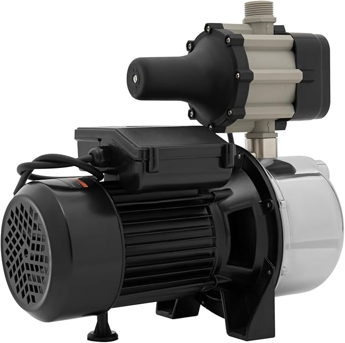 1.5 HP Shallow Well Jet Pump, 110V 115V Cast Iron Garden Booster Pump with Automatic Controller, 1200GPH 157.48ft Lift 87PSI for Lawn Irrigation Water Transfer Home Farm Water Supply