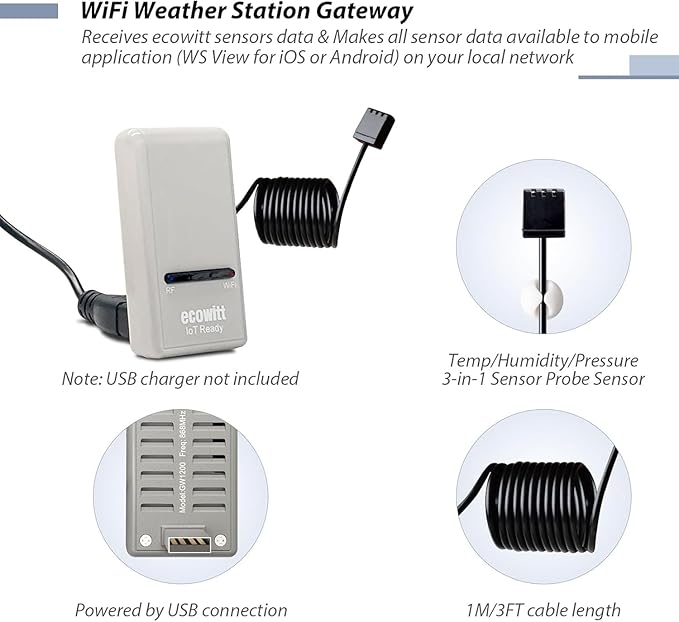 ECOWITT Intelligent Watering Timer Kit, Includes GW1200 IoT Gateway and WFC01 Smart Hose Timers, NPT Thread, for Garden Patio Lawn Irrigation, 915 MHz