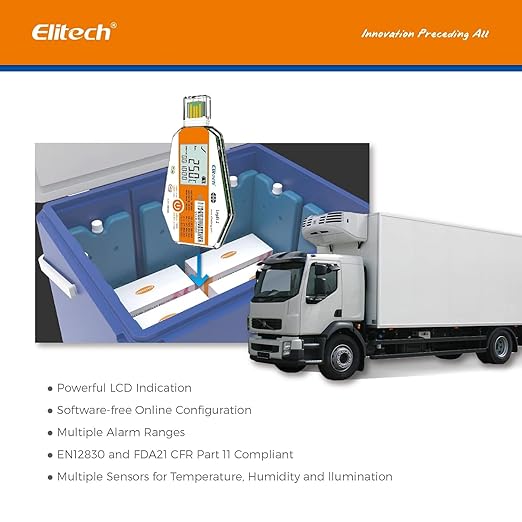 Elitech 1000-Pack LogEt1 PQS Certified Disposable Data Logger, Temperature & Light Sensor, Bulk Order & Customizable for Business, PDF Report Cold Chain Monitor