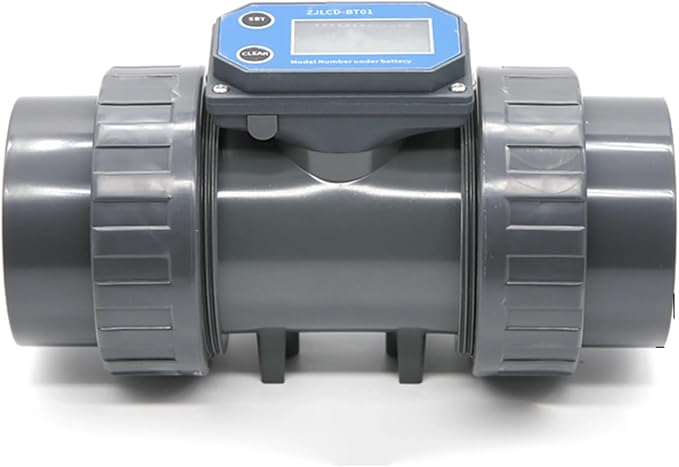 1-1/2inch Electronic LCD Digital Display Flowmeter NPN Turbine Flow Meter PVC Pipe Liquid Water For Farm/Garden Irrigation