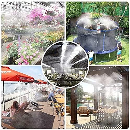 Pre-assembled Misting Kit, 59FT Misting Line + 21 Brass Mist Nozzles + Brass Adapter(3/4") Outdoor Mister for Patio, Garden, Greenhouse, Trampoline, Sprinkler