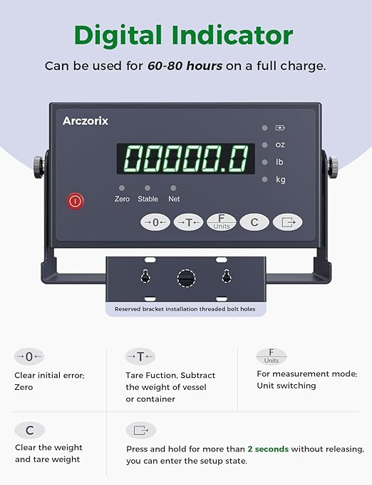 36"x36" 5000Lbs Arczorix Industrial Floor Scale, Precision Pallet Scale with Digital Indicator, Heavy Duty Weighing Scale for Floor Bench Office Weight Weighing