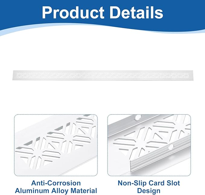uxcell 2Pcs Aluminum Alloy Air Vents, 800 x 50mm / 31.5 x 2" Rectangle Louvered Ventilation Grille Cover with Mounting Screws for Door Cabinet Wardrobe, Silver