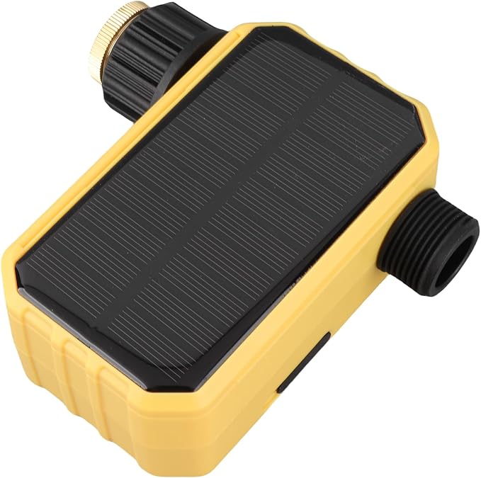 ITEFDTUTNE WiFi Solar Sprinkler Timer, Automatic Watering Valve Controller with Rain Sensor and App Control, for Villas Balconies Rooftop Gardens