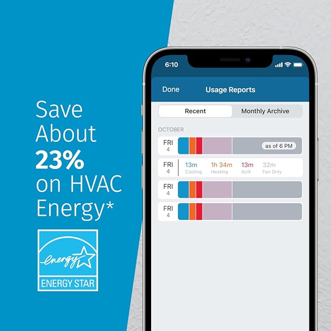 Sensi Touch Smart Thermostat by Emerson with Touchscreen Color Display, Programmable, Wi-Fi, Mobile App, Easy DIY, Data Privacy, Works Alexa, Energy Star Certified, ST75 (Black) + Wall Plate for Sensi Wi-Fi Programmable Thermostat (White)