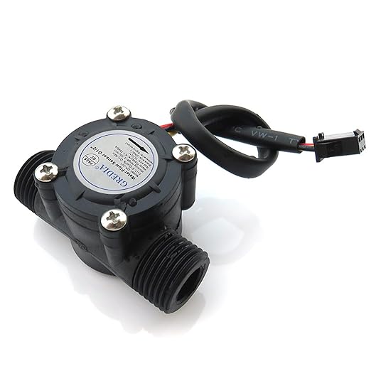 1/2" Water Flow Sensor Food-Grade Switch Hall Effect Flowmeter Fluid Meter Counter 1-30L/min (Pack of 2）