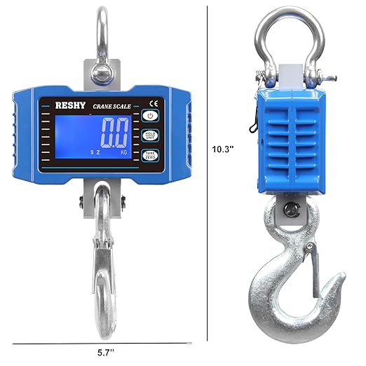 RESHY Digital Crane Scale 2200lb/1000Kg Digital Hanging Scale Industrial Heavy Duty Crane Scale for Farm,Deer,Livestock,Factory,Construction,Hunting CE Certified