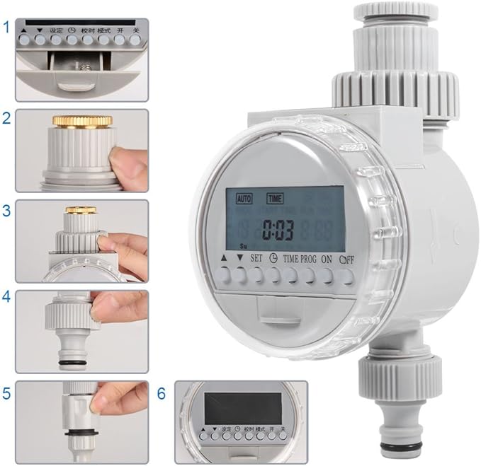 Solar Power Irrigation Timer for Garden Lawn Greenhouse Drip System Automatic Watering Controller Programmable Sprinkler Standard Hose Faucets