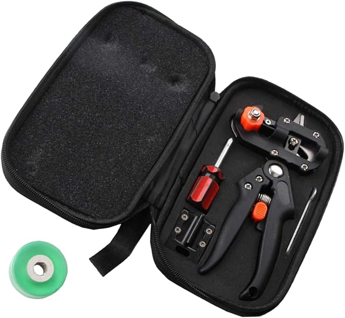 Nursery Grafting Tool Kit Professional Garden Grafting and Pruning Scissors with Durable Blades Includes Tool Cloth Bag Packaging Black
