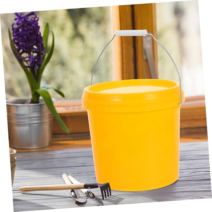 Heavy Duty Plastic Bucket with Lid Portable Water Pail with Handle Leakproof for Household Use Versatile Storage for Food Liquids Stackable Design
