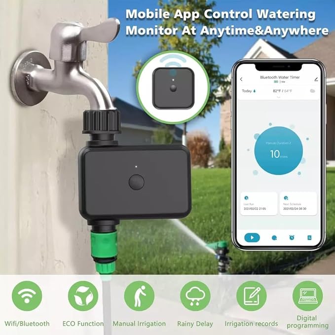 WiFi Hose Timer Sprinkler Timer, Watering Timer for Hose, Faucet Timer for Water Hose Sprinkler Outdoor Programmable