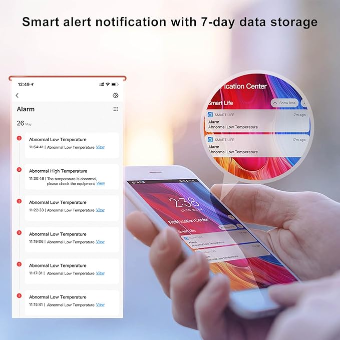 Digital Temperature Controller with WiFi and App Remote Monitoring - Smart Thermostat Socket for Heating and Cooling - Dual Output Timing Control - Range -30 to 105 Degrees Celsius