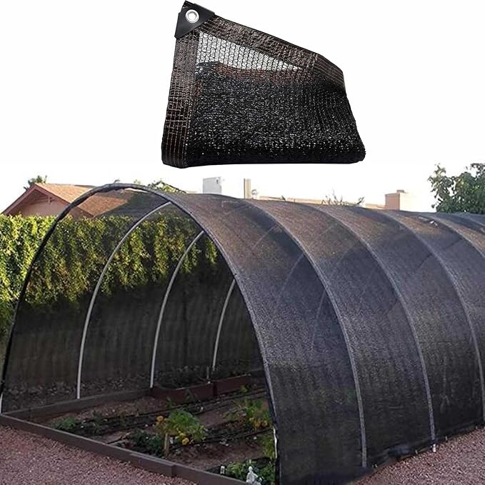 Black 50% Shade Cloth Heavy Duty - UV Resistant Sunblock Mesh Netting with Grommets for Garden Greenhouse Patio Chicken, Breathable Plant Cover(4.0x8.0m)