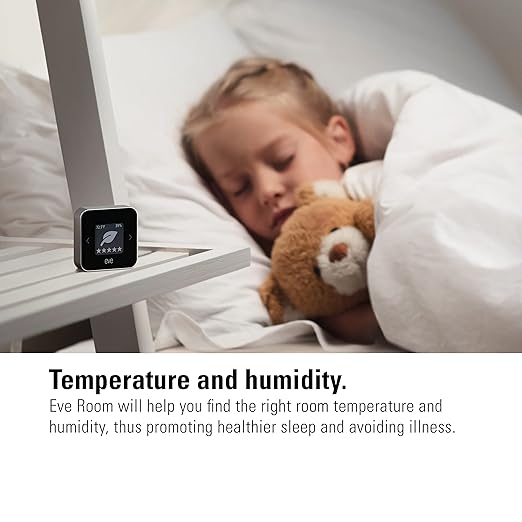 Eve Room - Indoor air Quality Sensor to Monitor air Quality (VOC), Temperature & Humidity, Apple HomeKit Technology, Bluetooth and Thread