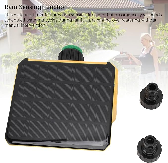 WiFi Hose Timer 2 Zone, Smart Solar Sprinkler Timer Automatic Irrigation Controller with Rain Sensing, Garden Hose Watering System for Lawns Yard