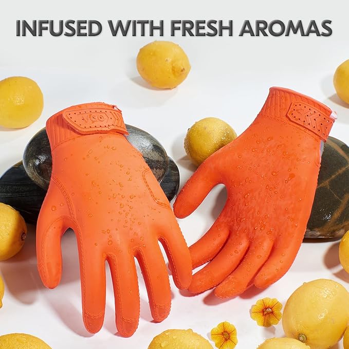 Vgo... NGG X1 Chemical Resistant Work Gloves,Starﬁsh-Gen Seamless Gription Work Gloves,Reusable,Waterproof (TP1147)
