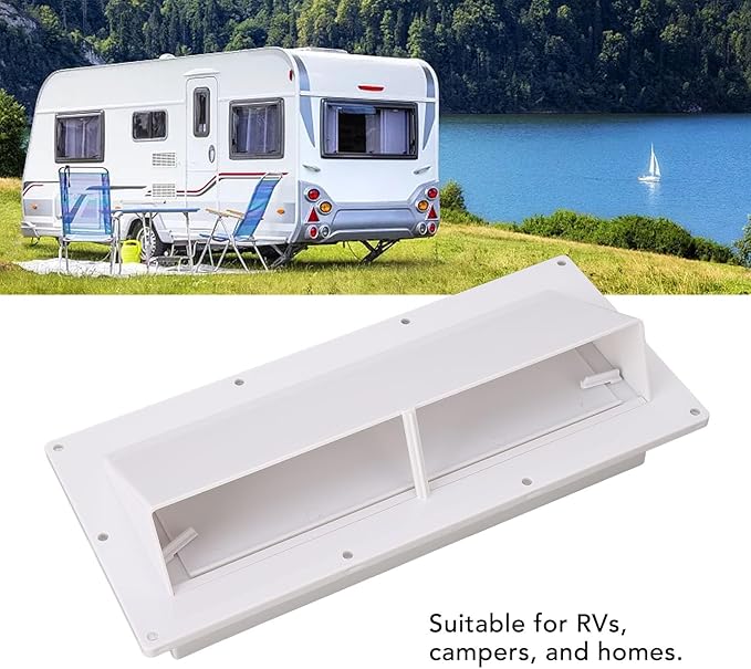 Tyenaza Exhaust Vent Cover, Exhaust Ventilation Cover ABS Automatic Wind Proof Damper Lockable Range Vent Cover for RV Home Camper(White)