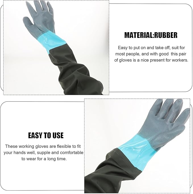 HOMSFOU Cut-resistant Waterproof Protective Work Gloves 70cm Extended Length Heavy Duty Safety Gloves for Outdoor and Warehouse Use